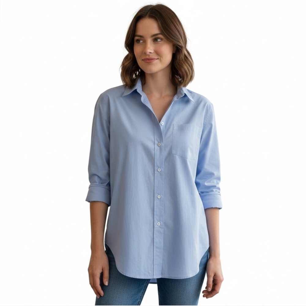 ARKET Light Blue 100% Cotton Button-Down Shirt | Classic Poplin | EUR 36 / US 6